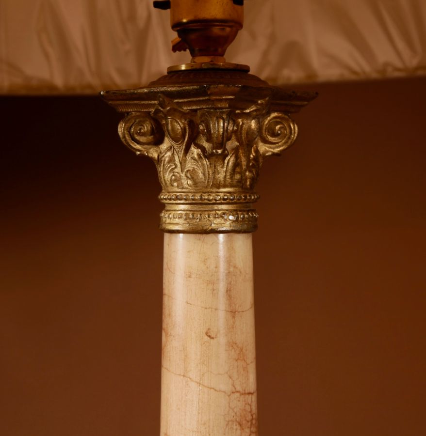 Antique Corinthian Marble/Alabaster and gilded metal Table Lamp Circa 1910-30.