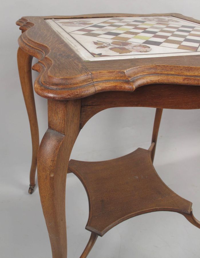 Antique An original Kashmir (India) inlaid marble chess table.