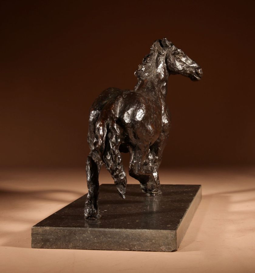 Antique Draft Horse, A Powerful Bronze Sculpture In the Style of Renee Sintenis 1888-1965.