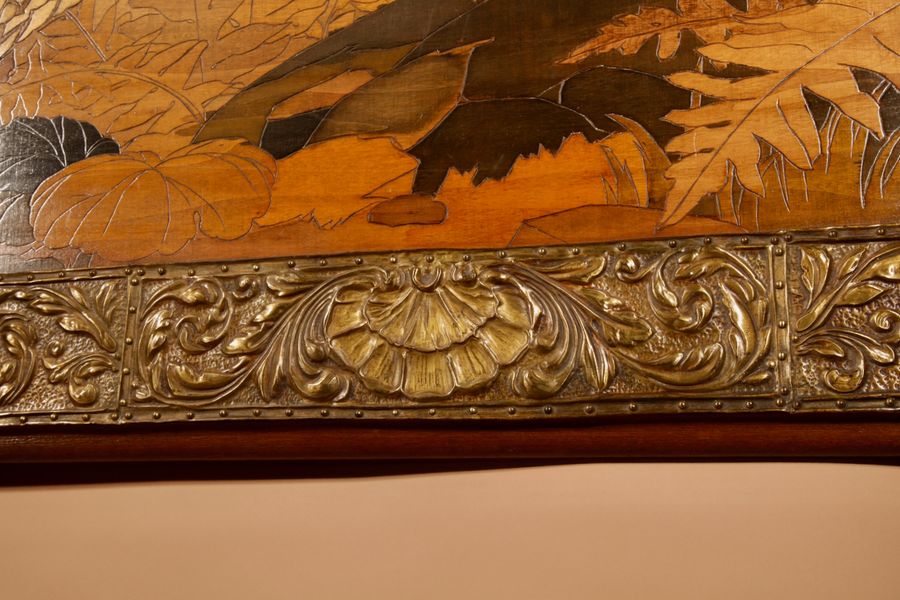 Antique Art Nouveau/Art Deco Pair Of Large Impressive Wood Carved paintings Circa 1900-20