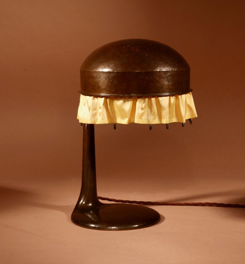 Antique  A Magnificent Typical Dutch School Jan Kriege Hammered Copper table lamp c.1920/25