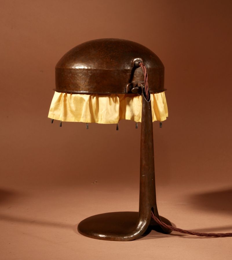 Antique  A Magnificent Typical Dutch School Jan Kriege Hammered Copper table lamp c.1920/25