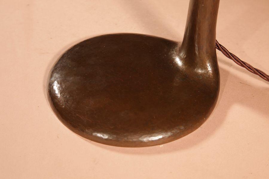 Antique  A Magnificent Typical Dutch School Jan Kriege Hammered Copper table lamp c.1920/25