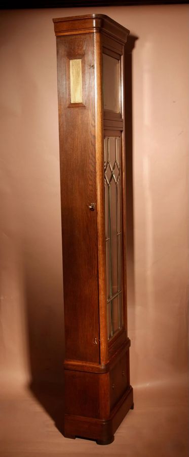 Antique Art Deco Stylish Impressive Dutch/German School Westminster Oak And Brass Longcase Clock Circa 1920,