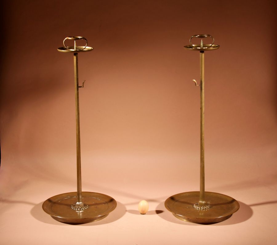 Interesting Pair Of Japanese Bronze Candlesticks.