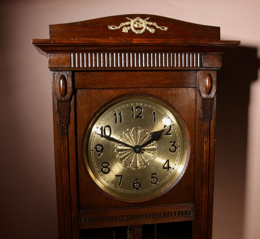 Antique Art Nouveau/ Art deco Kienzle Oak Longcase Clock Circa 1920.