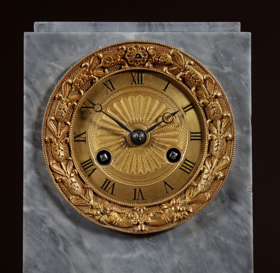 Antique Music Interest, Directoire Turquin Marble Mantel Clock Circa 1795-99