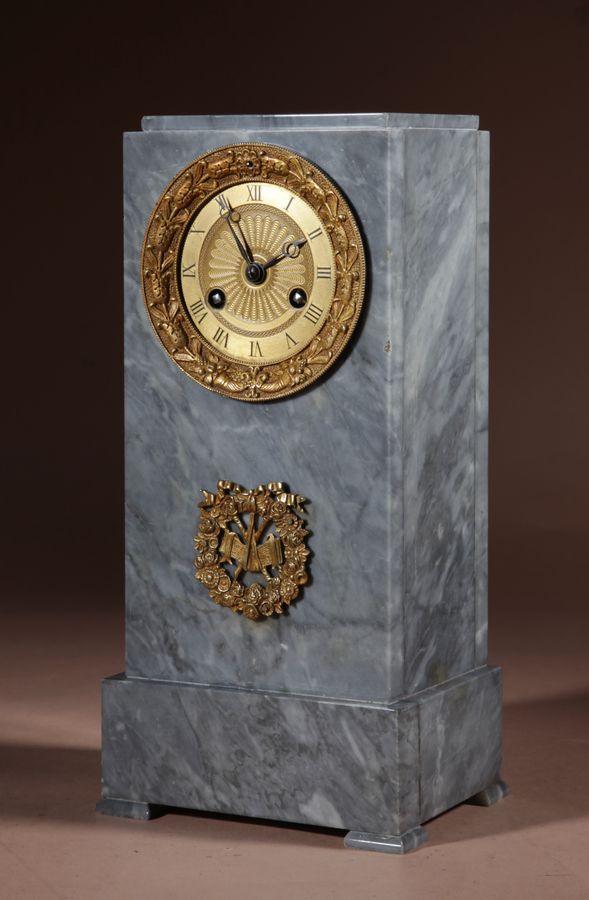 Antique Music Interest, Directoire Turquin Marble Mantel Clock Circa 1795-99