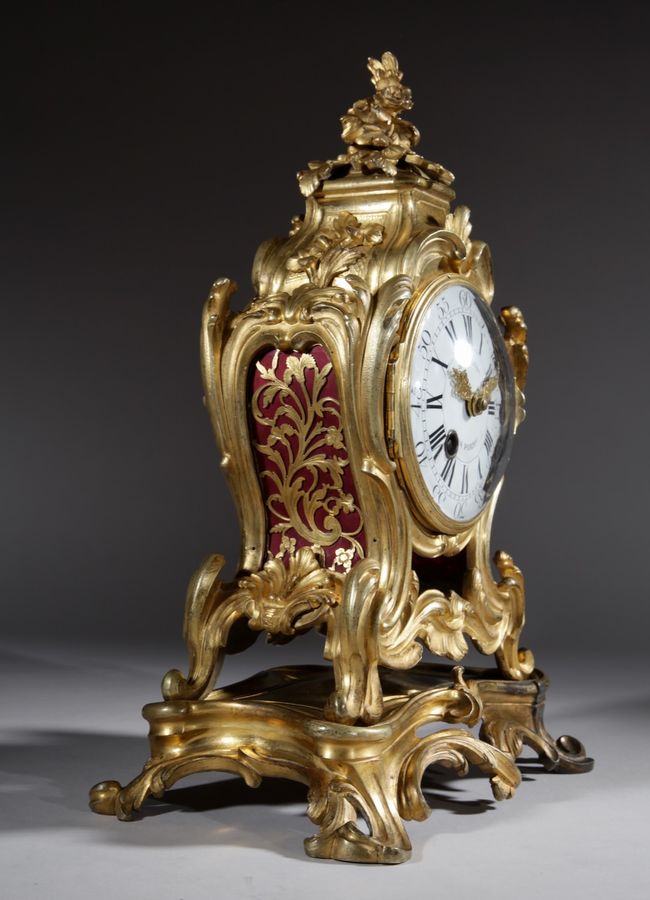 Antique Interesting Small Very Elegant French Louis Quinze Pendule / Mantel Clock, Circa 1750