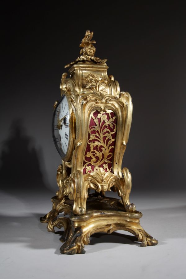 Antique Interesting Small Very Elegant French Louis Quinze Pendule / Mantel Clock, Circa 1750