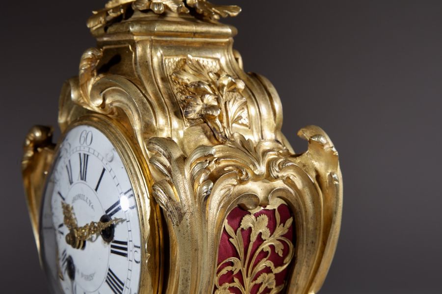 Antique Interesting Small Very Elegant French Louis Quinze Pendule / Mantel Clock, Circa 1750