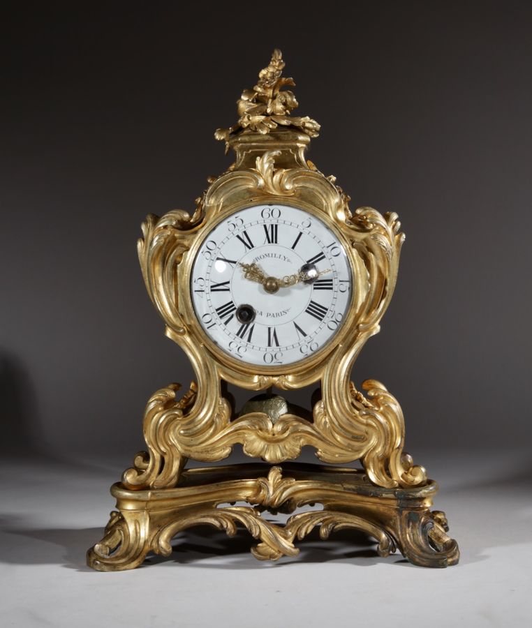 Antique Interesting Small Very Elegant French Louis Quinze Pendule / Mantel Clock, Circa 1750