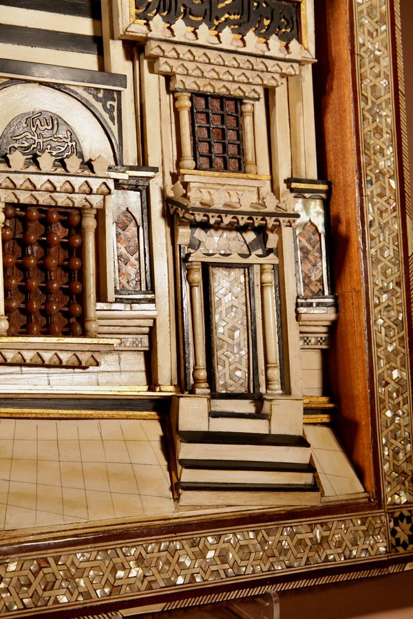 Antique A Rare Moorish Alhambra Influence Relief Architectural Diorama Of The front Of A Building.