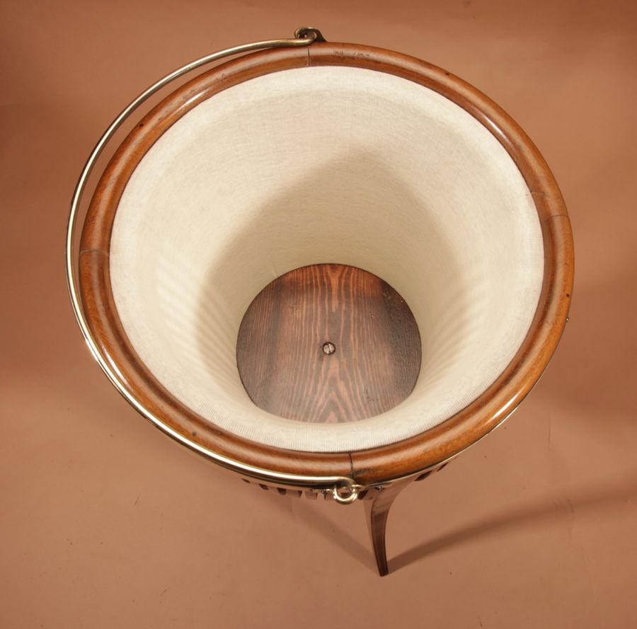 Antique   Edwardian Jardiniere / Knitting Mahogany Basket circa 1900