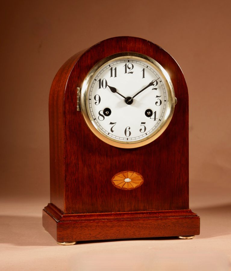 Antique  Edwardian Junghans Mahogany Mantel Clock Circa 1900.