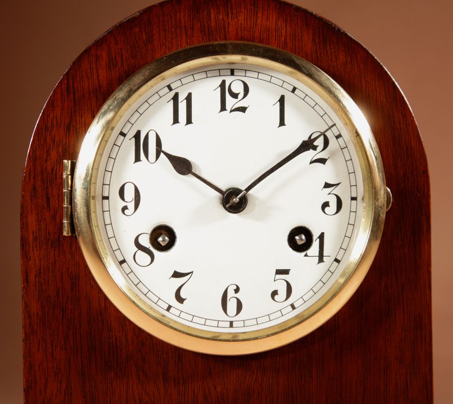 Antique  Edwardian Junghans Mahogany Mantel Clock Circa 1900.