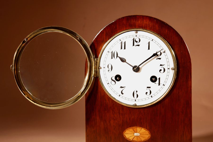 Antique  Edwardian Junghans Mahogany Mantel Clock Circa 1900.