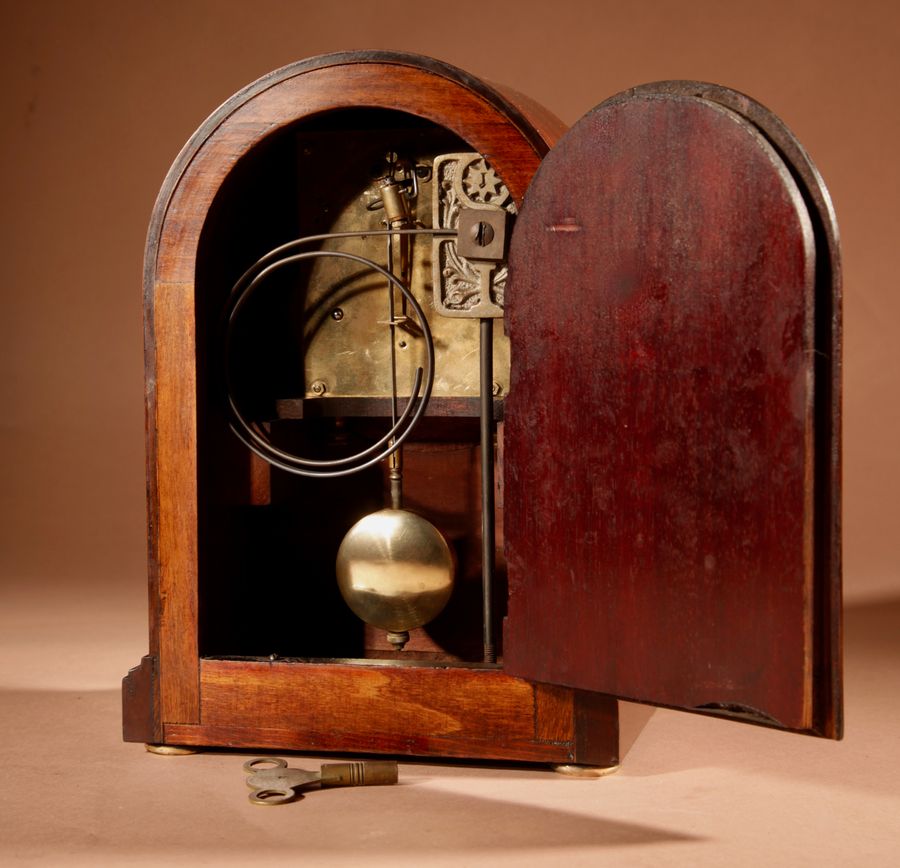 Antique  Edwardian Junghans Mahogany Mantel Clock Circa 1900.