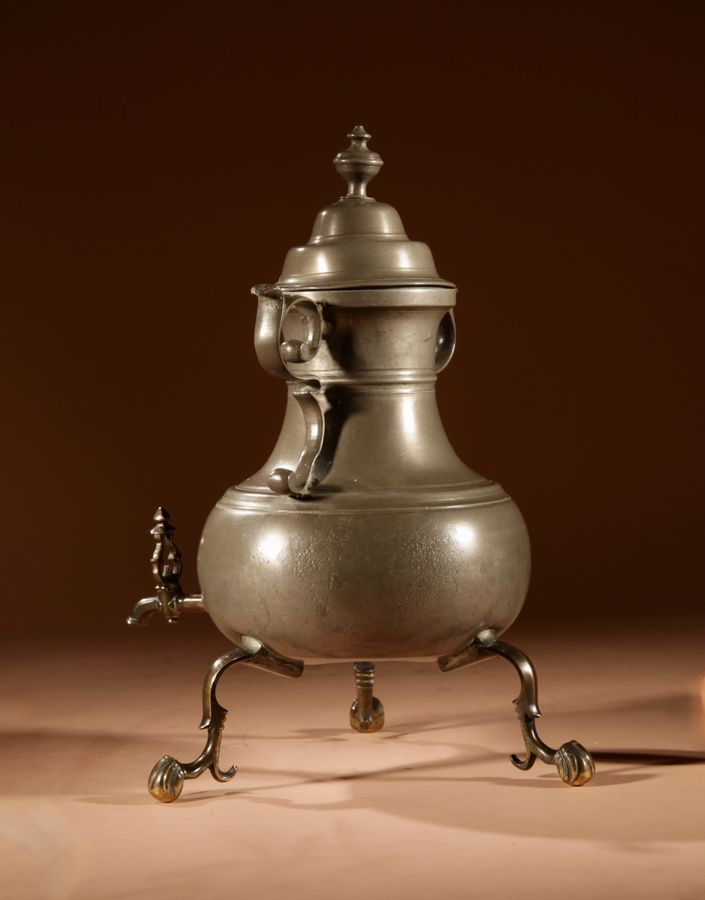 Antique   Rare Dutch Pewter And bronze “Kraantjeskan” (Samovar / Coffee / Tea Urn) Circa 1750.