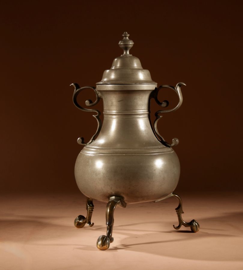 Antique   Rare Dutch Pewter And bronze “Kraantjeskan” (Samovar / Coffee / Tea Urn) Circa 1750.