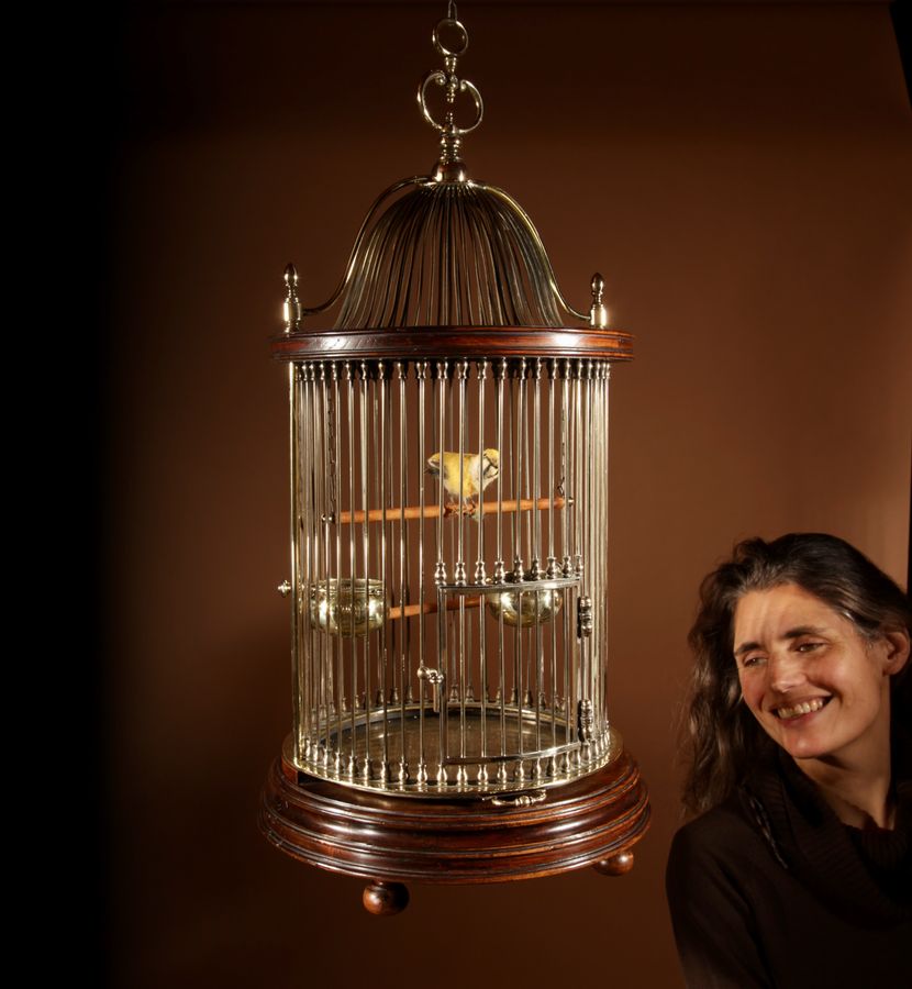 Impressive And Beautiful Walnut And Brass Birdcage Continental Circa 1920-40.