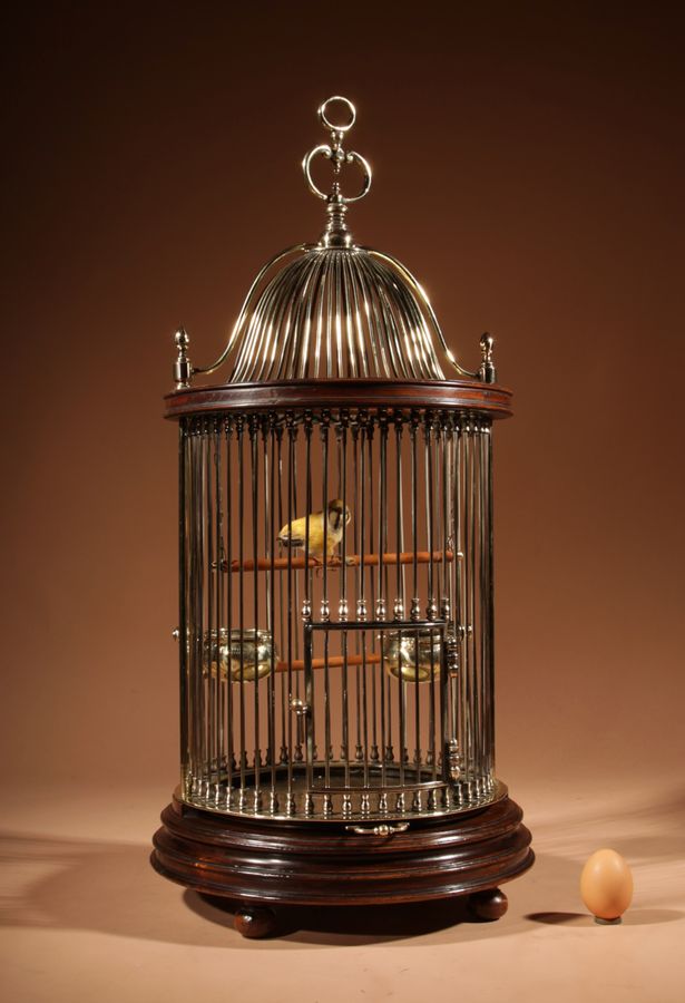 Antique Impressive And Beautiful Walnut And Brass Birdcage Continental Circa 1920-40.