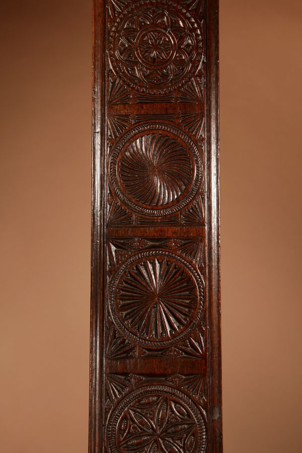 Antique An Oak Early Very Finely Chip Carved Dutch Mangle Board. Circa 1800.