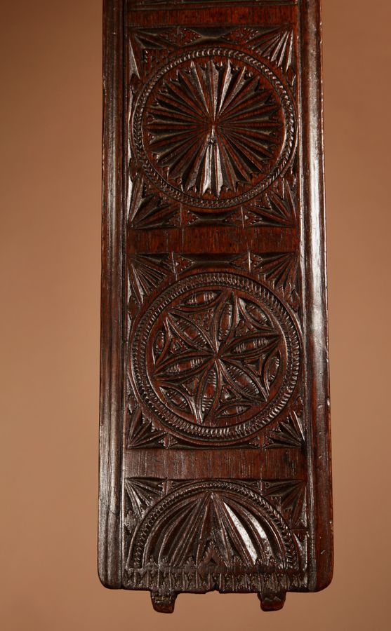 Antique An Oak Early Very Finely Chip Carved Dutch Mangle Board. Circa 1800.