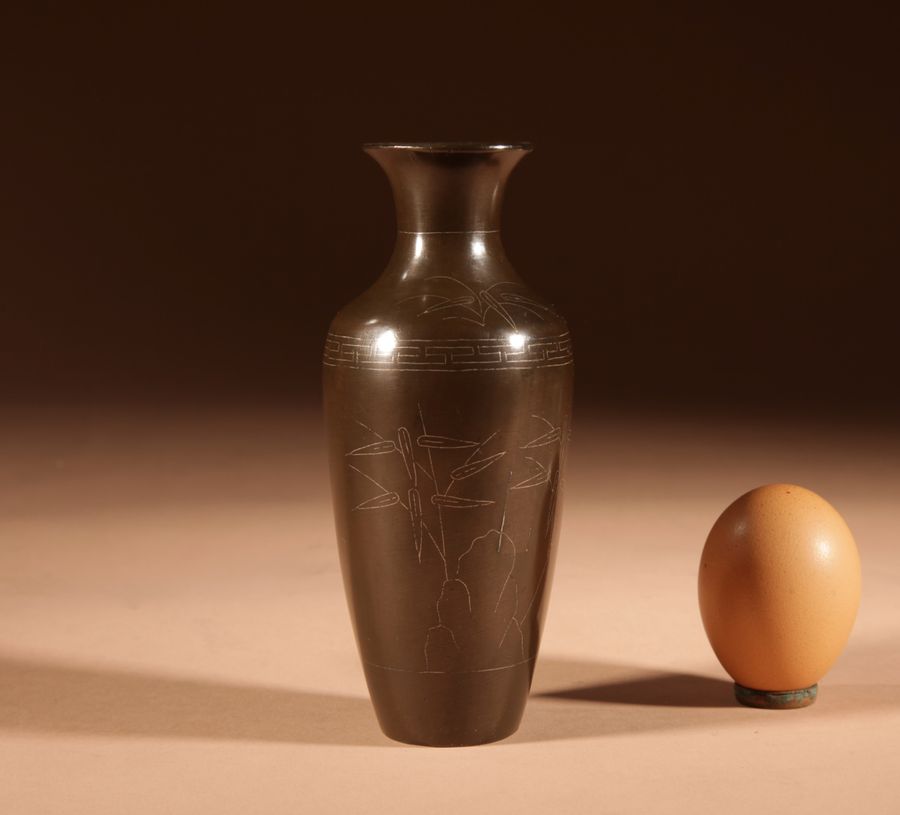 A Small Japanese Bronze Vase Meiji Period 1868-1912