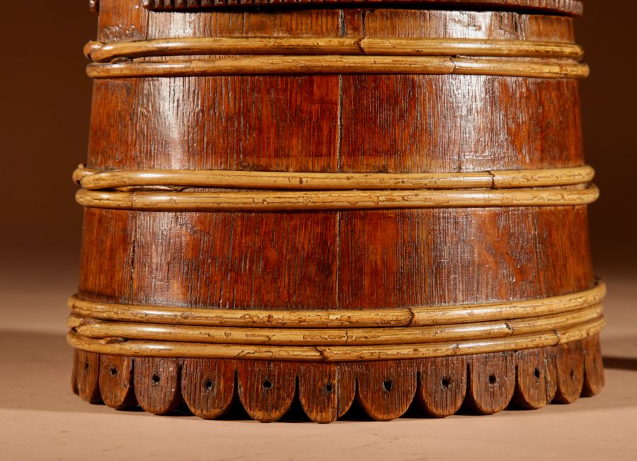 Antique A Decorative Oval Oak Butter Tub.