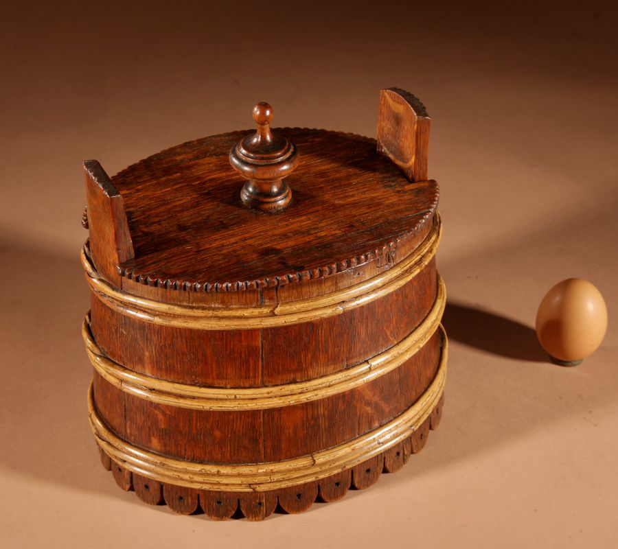 Antique A Decorative Oval Oak Butter Tub.