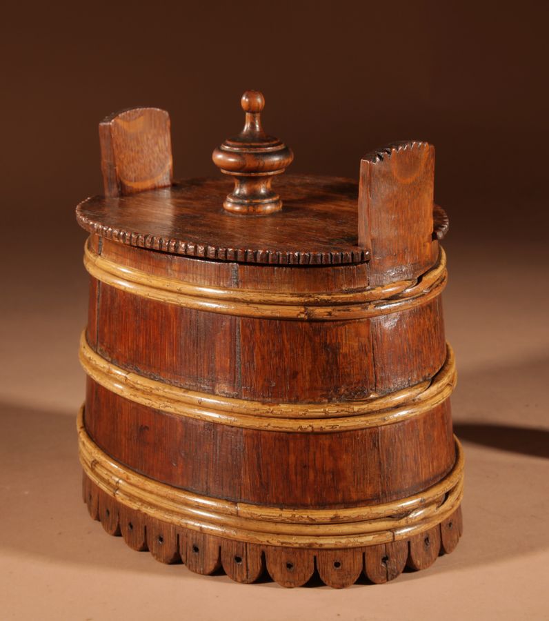 Antique A Decorative Oval Oak Butter Tub.