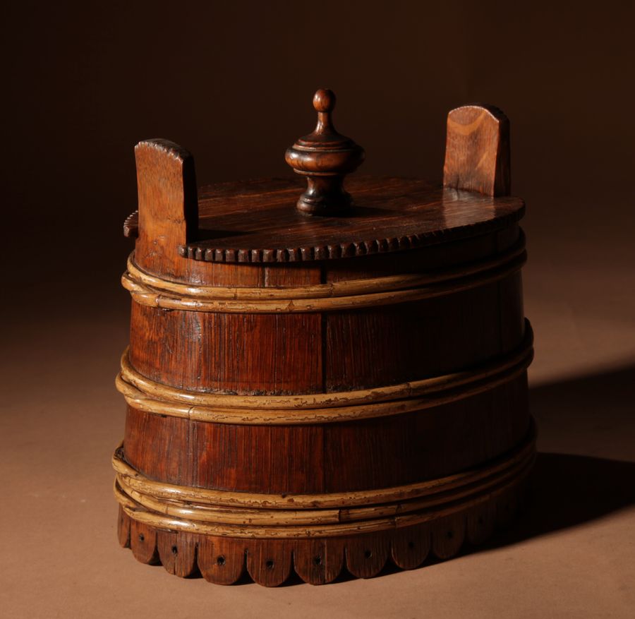 Antique A Decorative Oval Oak Butter Tub.