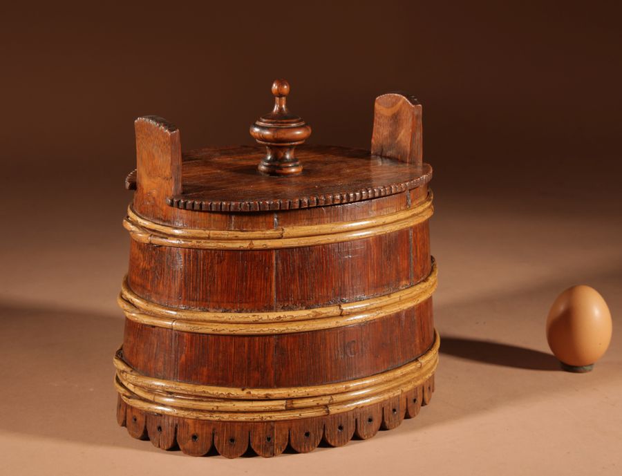 Antique A Decorative Oval Oak Butter Tub.