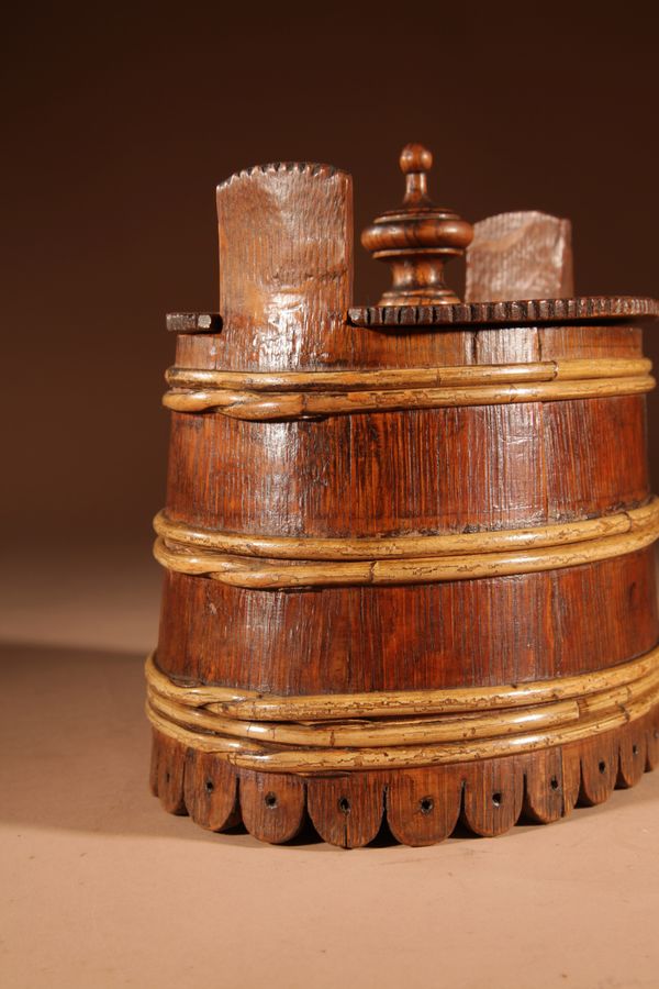 Antique A Decorative Oval Oak Butter Tub.