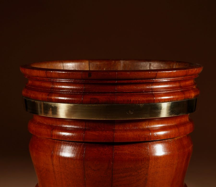 Antique A Very Decorative Dutch Coopered Mahogany/Walnut Planter/Jardinière.