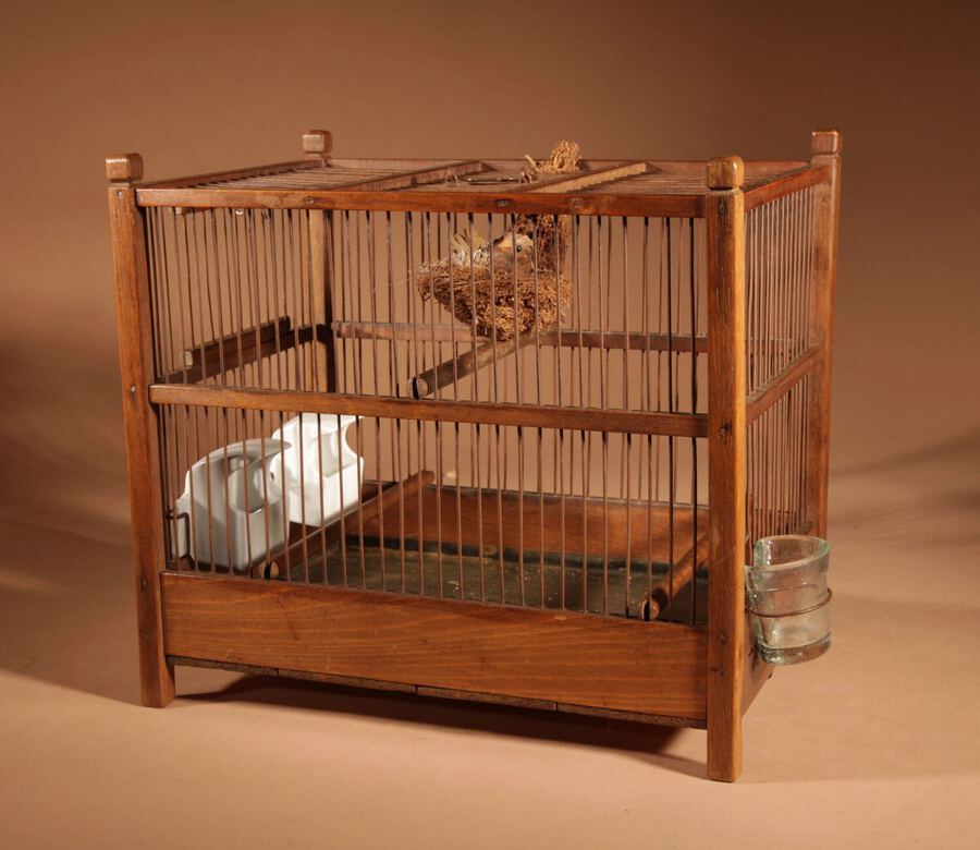 Antique Breading Wooden Birdcage