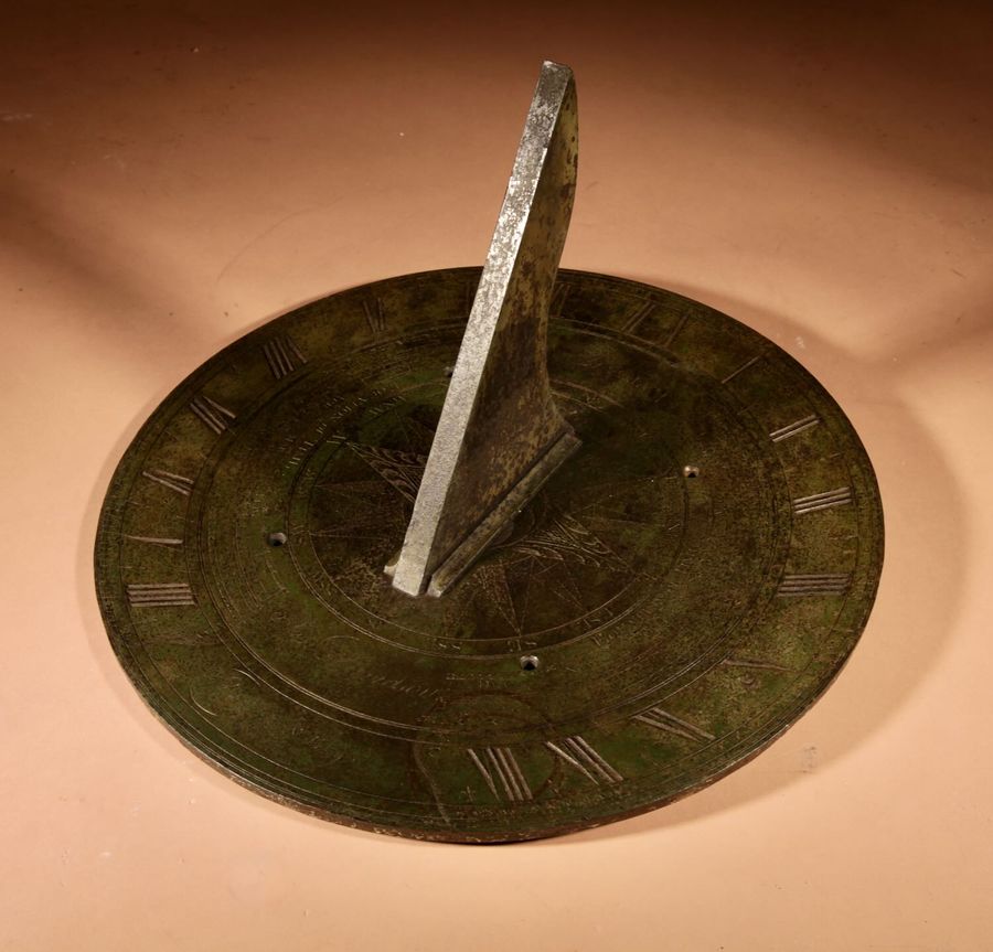 Antique Unusual Large Scottish Bronze Sundial, Circa 1800.