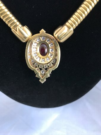 Antique 18 Carat Gold Tubogaz Necklace