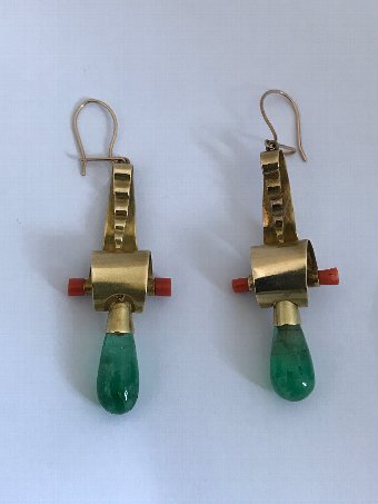 Antique 18 Karat Gold Drop Earrings
