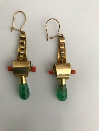 Antique 18 Karat Gold Drop Earrings