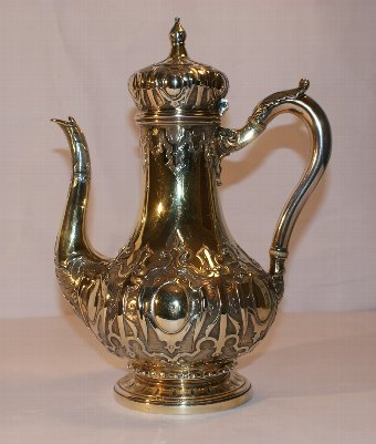 Silver Gilt Coffee Pot By Hunt & Roskell London 1850