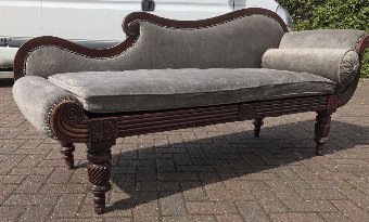 Antique Superb Looking Original Regency Chaise Lounge. New Upholstery.