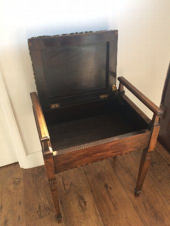 Antique Edwardian Mahogany Piano Stool