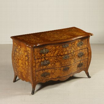 Elegant Dutch Inlaid Chest of Drawers Holland 19th Century