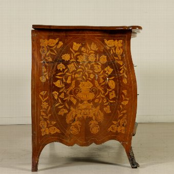 Antique Elegant Dutch Inlaid Chest of Drawers Holland 19th Century