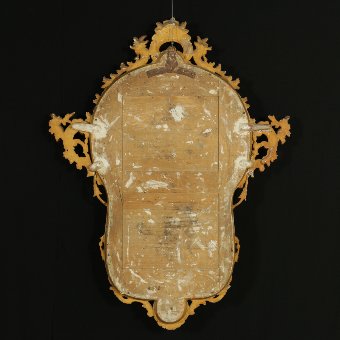 Antique Elegant Mid 18th Century Baroque Carved and Gilded Wooden Mirror Frame