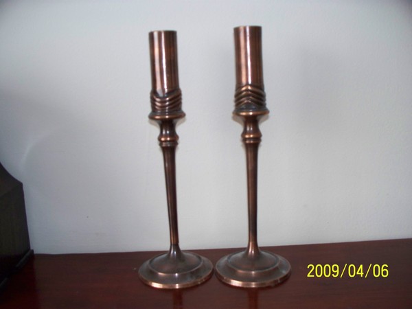 Copper candlesticks