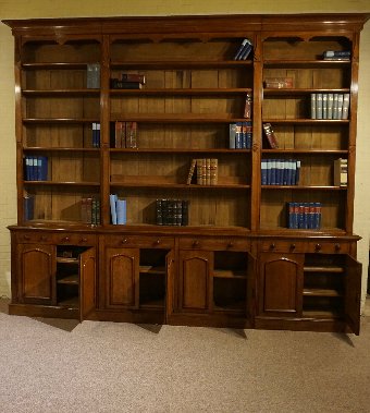 Antique Victorian Gothic Oak Bookcase