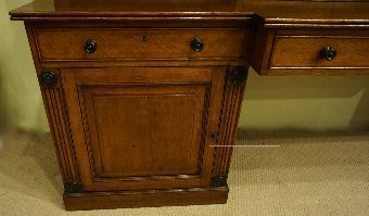 Antique Large Victorian Oak Breakfront Bookcase.